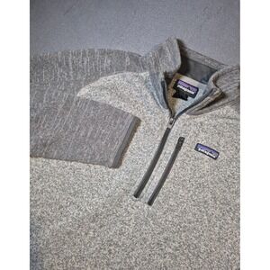 Patagonia Sweater‎ Mens XL Gray Better Sweater Quarter Zip Fleece Pullover EUC